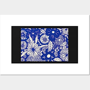 blue flowers Posters and Art